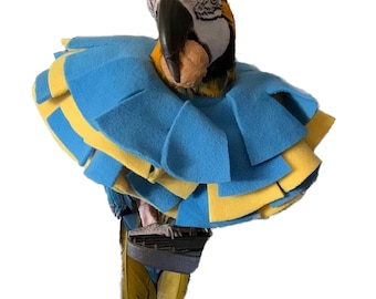 Soft Bird Collar for Macaw Parrots - Plucking and Picking - Hook and Loop - Metal Snaps - Adjustable Drawstring - Plexiglass - Peltex
