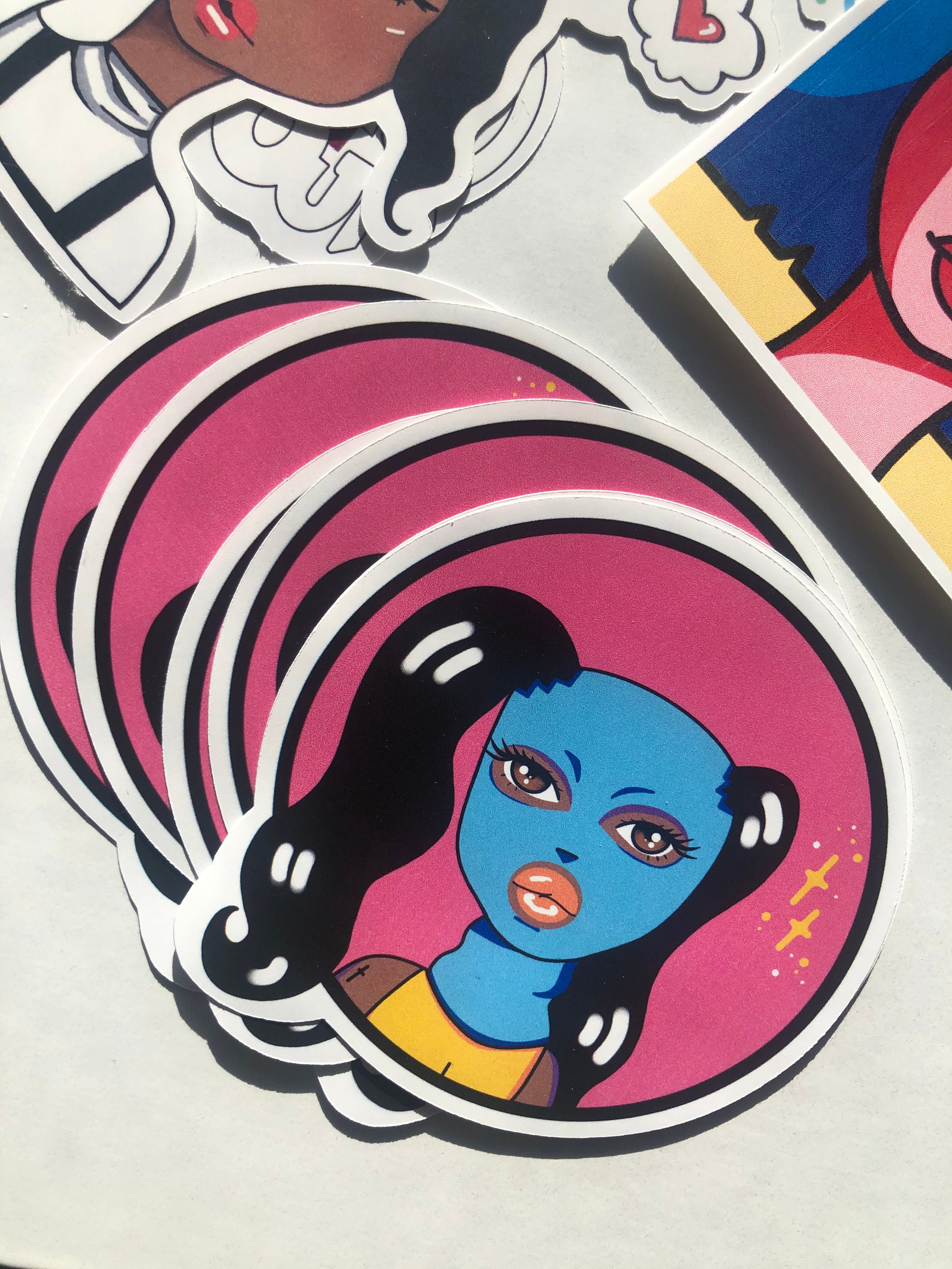 Ski Mask Girl GLOSSY STICKER 1pc Etsy