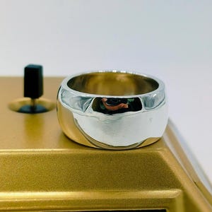 Wide Sterling Silver Dome Ring: Minimalist Wedding Band
