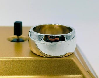 Wide Sterling Silver Dome Ring: Minimalist Wedding Band