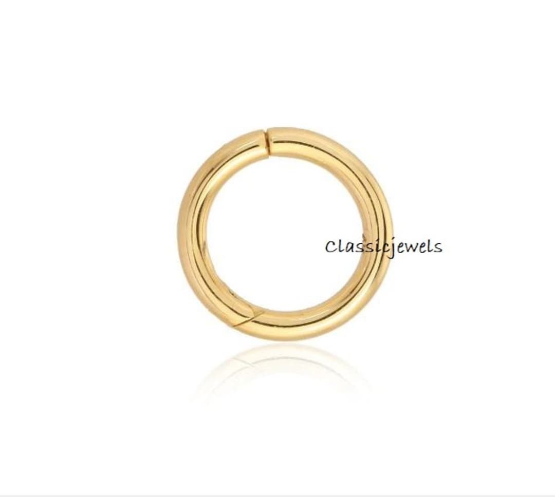 14k Yellow Gold Round Charm Enhancer Clasp - Handmade Jewelry (10mm) - Etsy