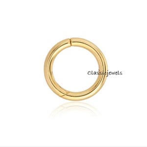 14k Yellow Gold Round Charm Enhancer Clasp - Handmade Jewelry (10mm)