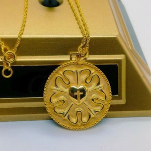 14K Gold Fill Luther Rose Pendant: Sterling Silver Lutheran Necklace