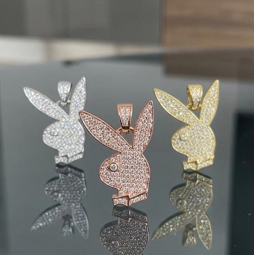 Sterling Silver Diamond Playboy Pendant, Handmade Charm - Etsy