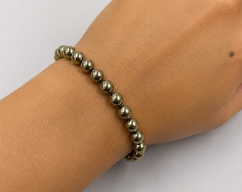 Natural Pyrite Stone Bracelet - Handmade Gemstone Healing Bracelet