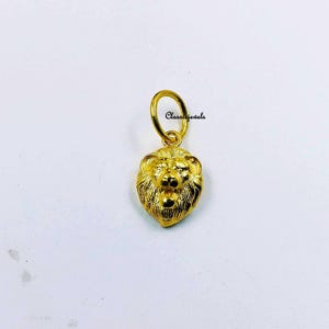 14K Gold Lion Head Necklace, Vintage Animal Jewelry, 14k Gold Lion Pendant, Yellow Gold Lion Head Pendant Charm, Animal Jewelry Mens Gift