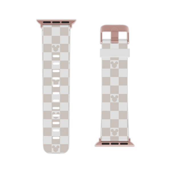 Neutral Checkered Mickey Watch Band for Apple Watch