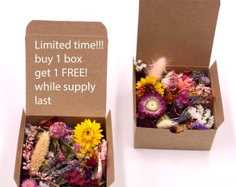 Dried Flower Colorful Craft Box, Mixed Dried Flowers Confetti, Potpourri, Resin Art, Soap Making, Candle Making, Natural Real Flowers