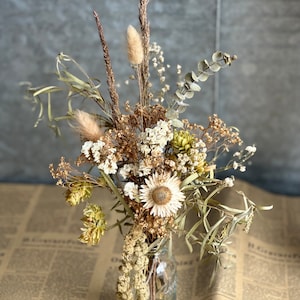 Caixa de artesanato de flores secas Boho DIY, flores secas mistas, decoração de bolo e mesa, flores de vaso de botão, fornecimento de artesanato, arte em resina, flores reais naturais