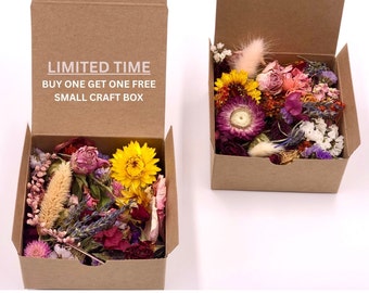 Boîte artisanale colorée de fleurs séchées, Mélange de confettis de fleurs séchées, Pot-pourri, Art en résine, Fabrication de savon, Fabrication de bougies, Vraies fleurs naturelles