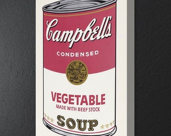 Framed Soup Can Print: Pop Art Canvas Wall Art