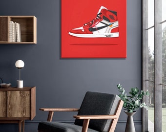 Jordan „Off-White“ Rot Motivation Erfolg Leinwand Wand Kunst Sammlung für Home Office Kostenloser Versand Höchste Qualität Lebenszeit Garantie