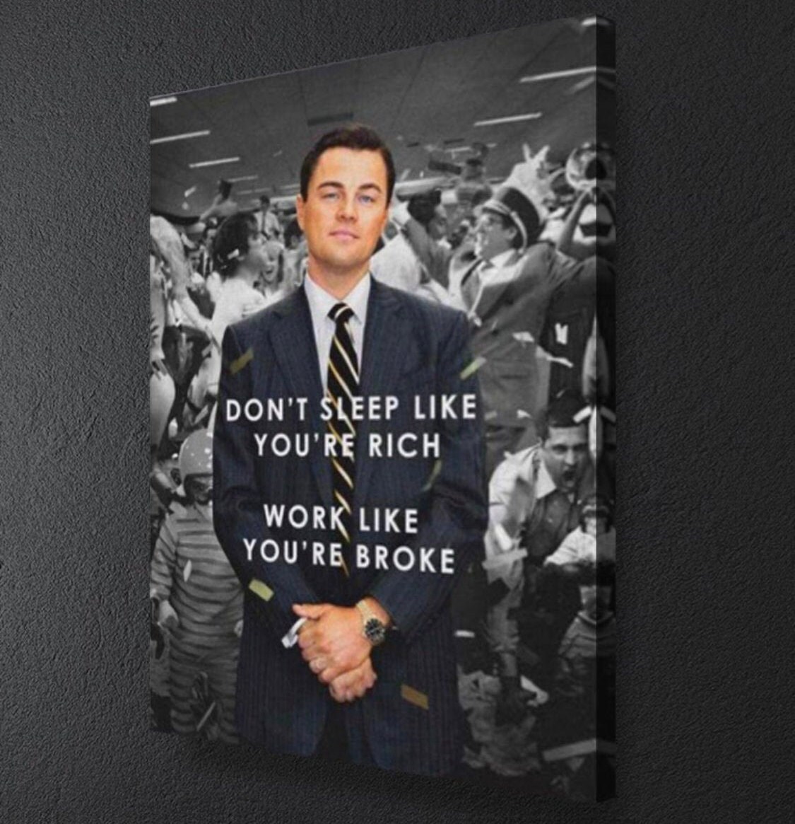 お金がないかのように働くモチベーションを高めるジョーダン・ベルフォート キャンバスコレクション 自宅オフィス用 送料無料 最高品質 生涯保証 -  Etsy 日本