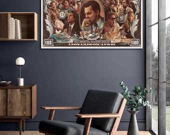 Väggmålning med motivationsmotivation och framgång på canvas, Wolf of Wall Street, för hemmakontor, fri frakt, högsta kvalitet, livstidsgaranti
