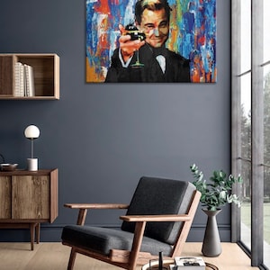 The Great Gatsby Wall Art  Leonardo DiCaprio Poster  Great Gatsby Party Wall Decor Canvas Free Shipping Highest Quality Life Time Warran