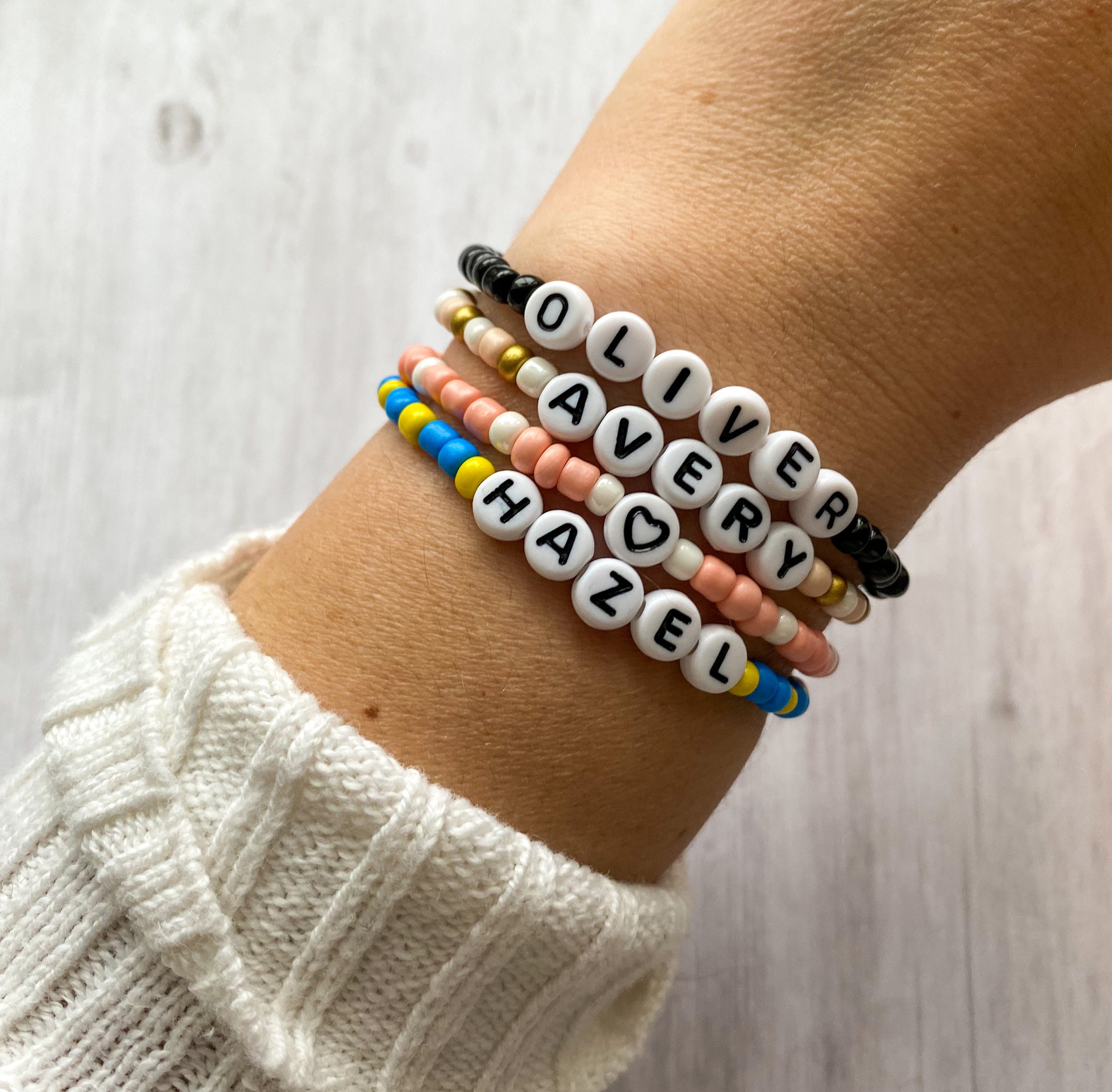 Friendship bracelet with Name Letter bead bracelet Seed Bead | Etsy