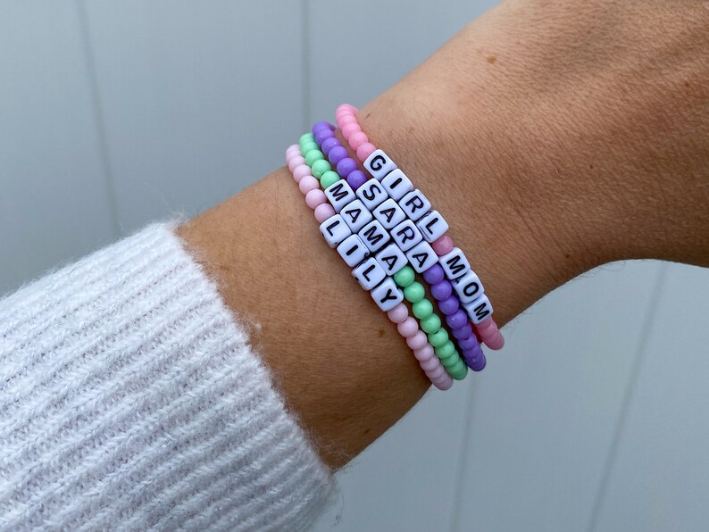 Custom Friendship Bracelet Personalized Name Bracelet Beaded Etsy