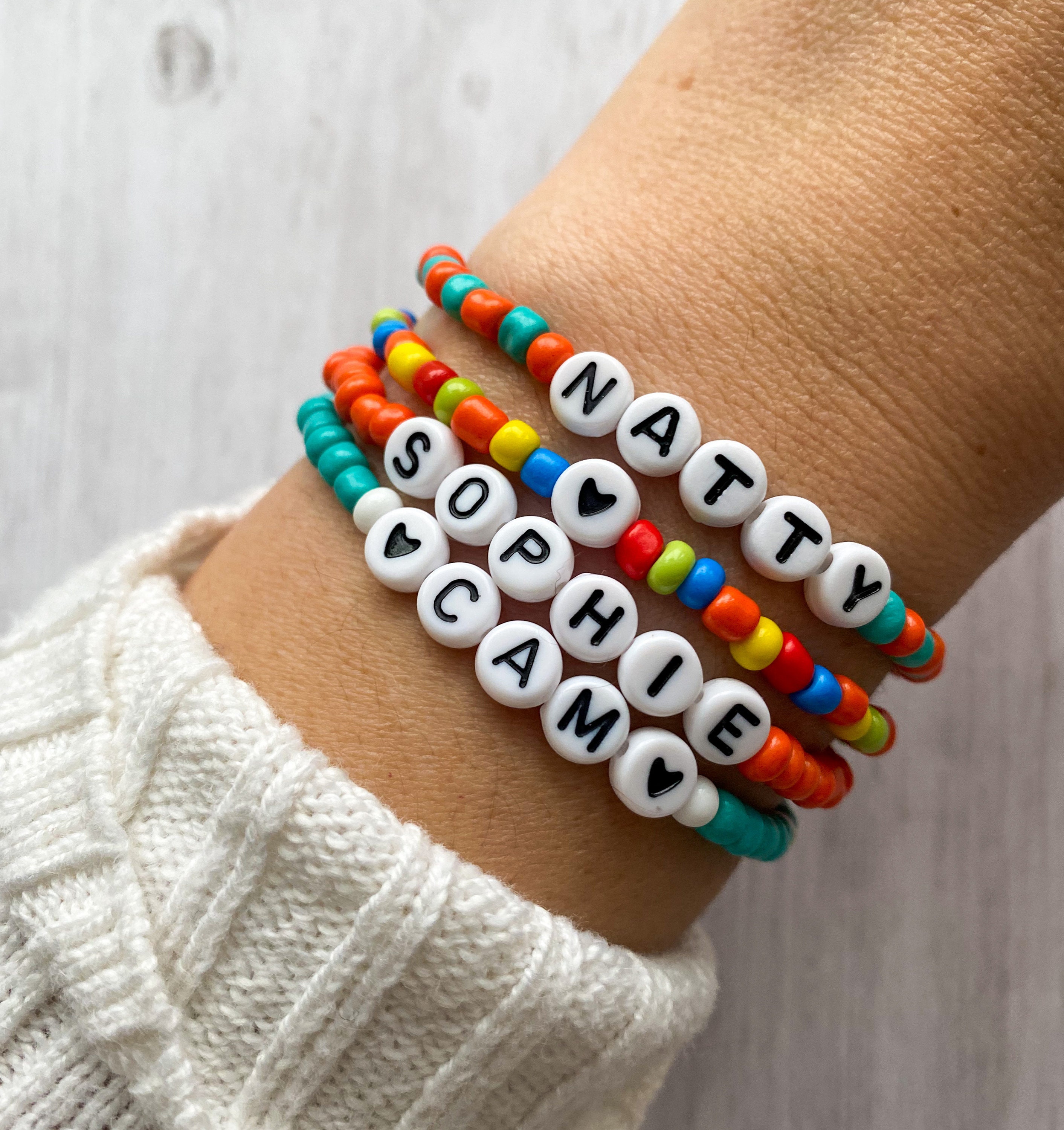 Friendship bracelet with Name Letter bead bracelet Seed Bead | Etsy