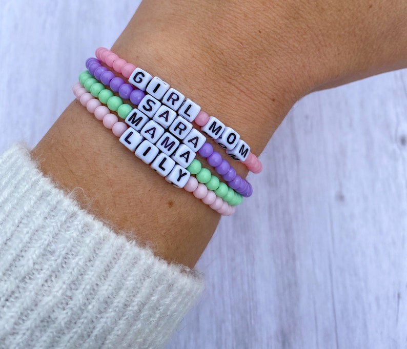 Custom Friendship Bracelet Personalized Name Bracelet Beaded Etsy