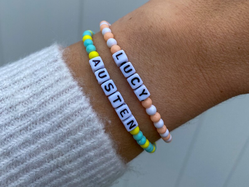 Custom Friendship Bracelet Personalized Name Bracelet Beaded Etsy