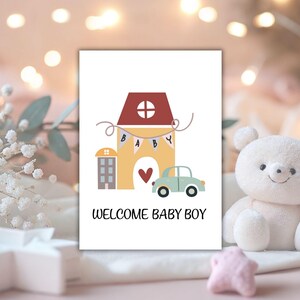 Tarjeta de felicitación para bebé imprimible / Felicitaciones por el nacimiento / Tarjeta digital para baby shower / Tarjeta linda para niño/niña / Tarjeta para nuevos padres