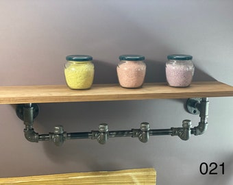 Industrial Pipe Shelf With Coat Rack