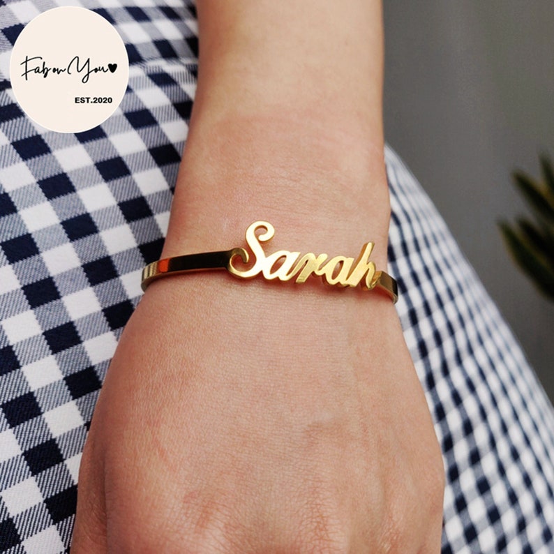 Personalised Glamorous Name Bracelet Memorial Bracelets Personalized Remembrance Bracelet Perfect for Minimalist Look Gift for Her image 1