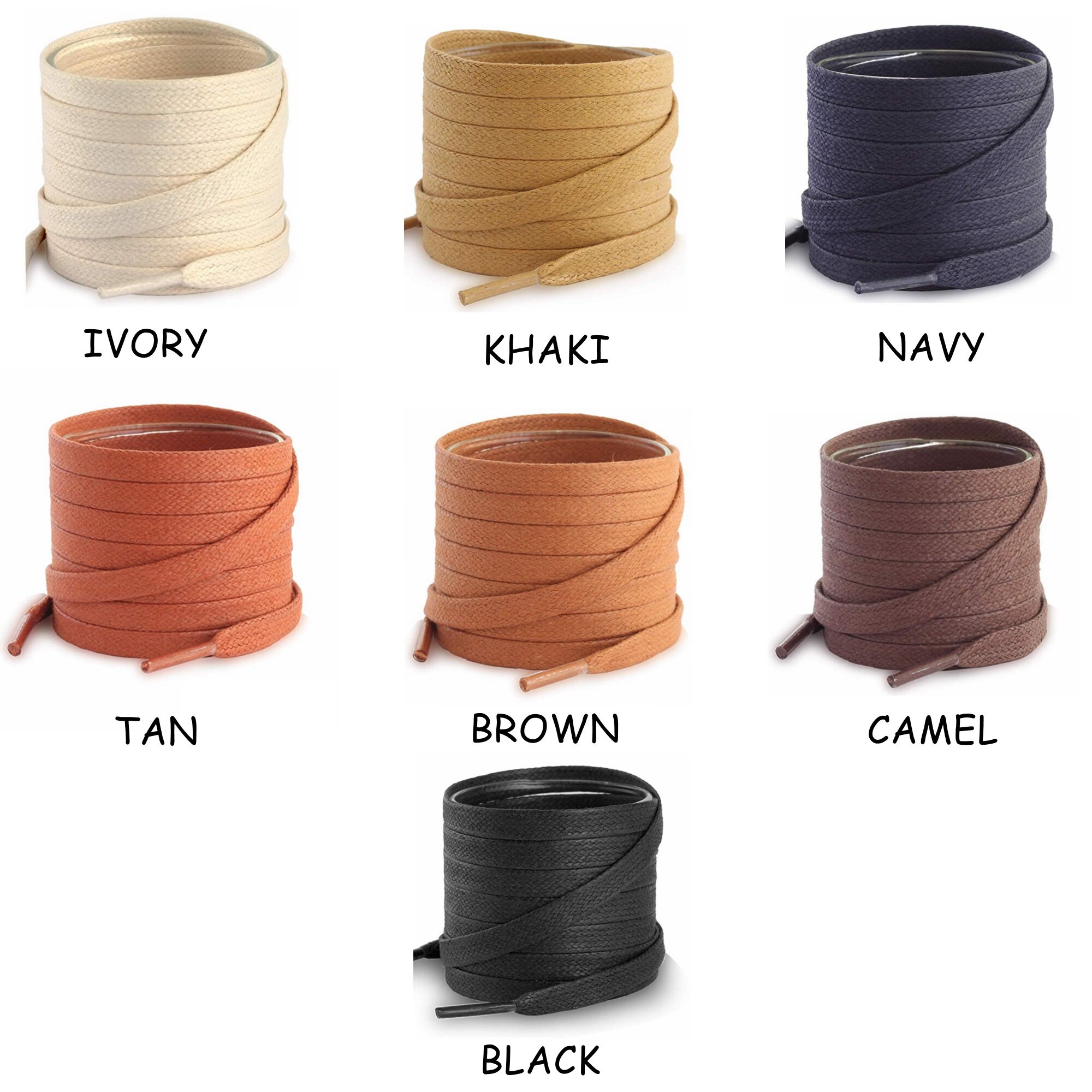 Flat Premium Cotton Wax Shoelaces Thin Dress Waxed Laces 7mm Etsy