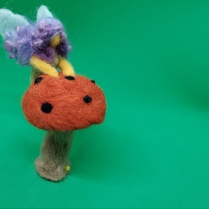 Needle Felted Fairy and Mushroom