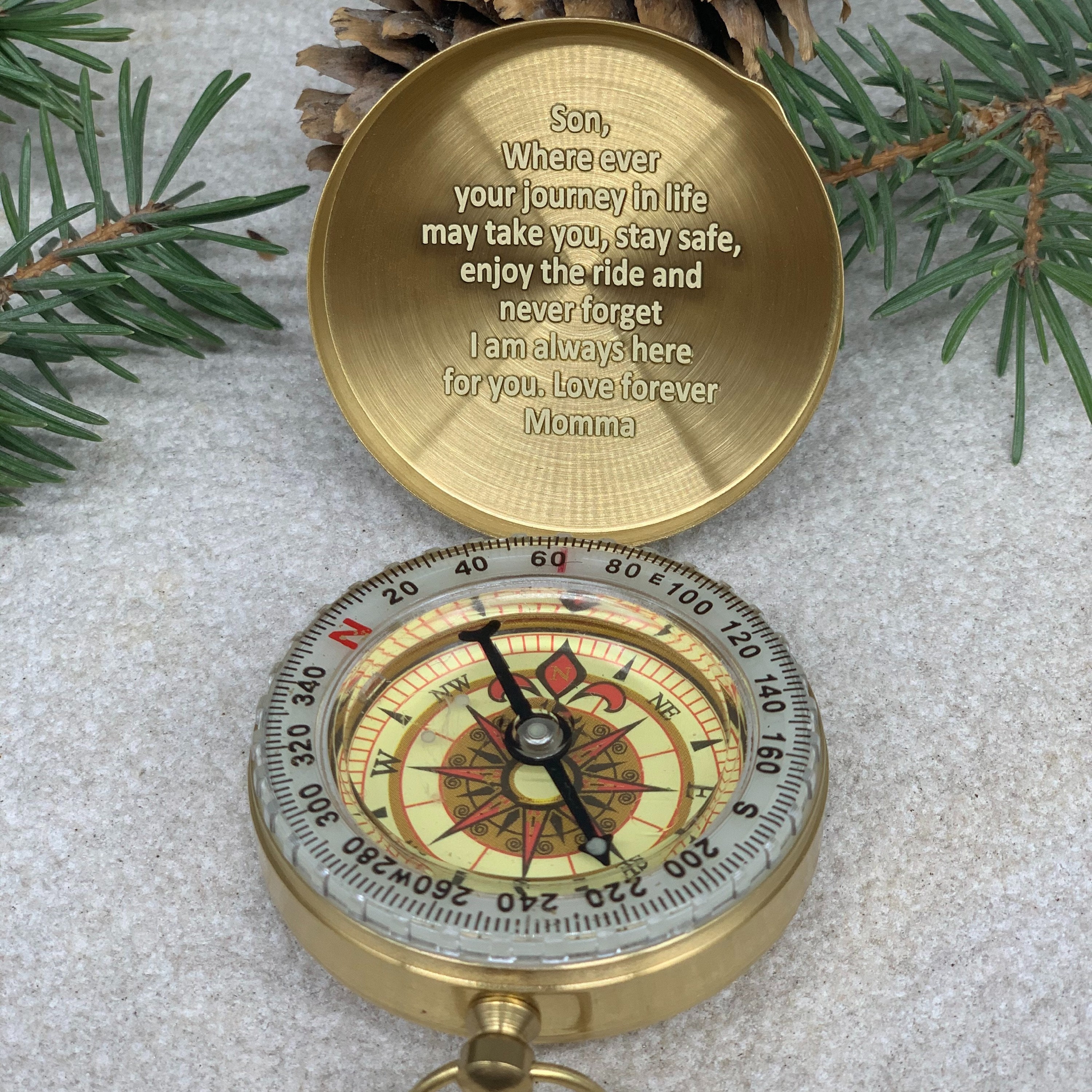 First Father Day Gift Personalized Compass Engraved Compass Etsy