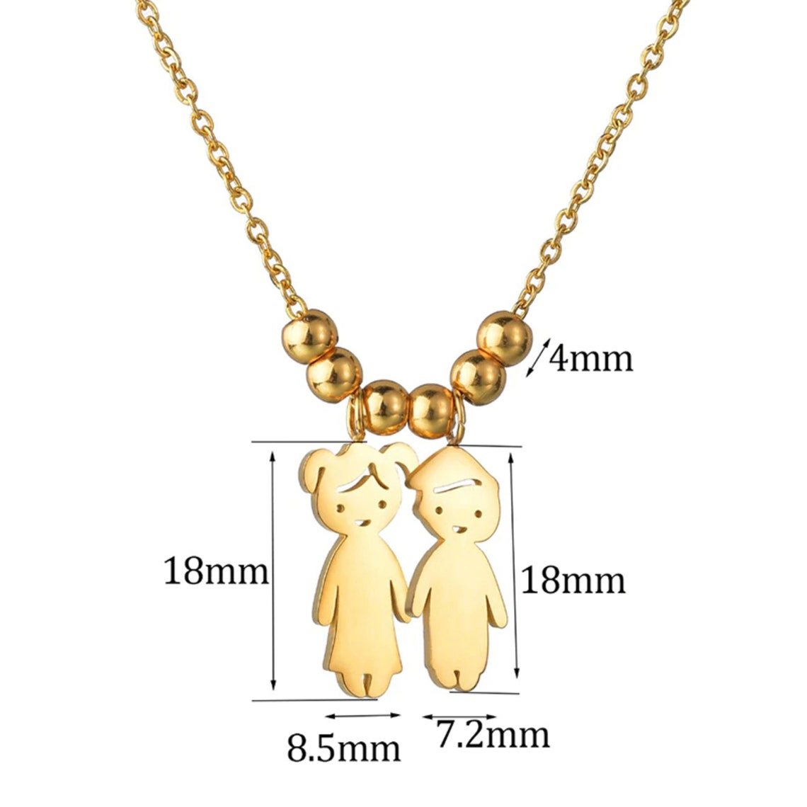 Personalized Child Baby Boy Girl Necklace Stainless Steel Etsy