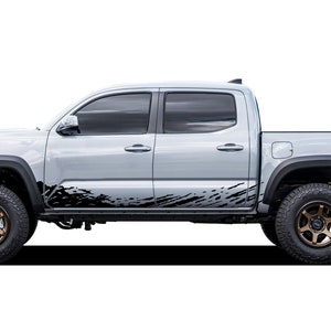 2x Sticker Compatible with Toyota Tacoma Crew Cab 2005 - Present Lifted Sport Decal Vinyl Set Side Door Mud Splash Vinyl