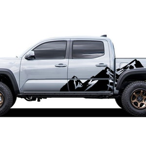 Decal Sticker Mountains Compatible with Toyota Tacoma 2016 - 2023 Left Right door Vinyl mountains N300