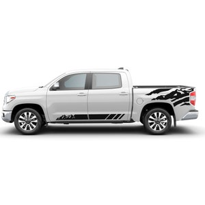 Bed and Doors Decal Compatible with Toyota Tundra Crewmax  Sticker Sport Side Vinyl SR5 2019 - 2021 Mountains