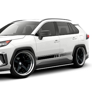 2 calcomanías deportivas compatibles con Toyota Rav4 2019 2020 SUV híbrido juego de calcomanías de vinilo con rayas deportivas