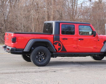 Star Stripes Sticker Sport Calcomanía Vinilo Compatible con Jeep Gladiator JT 2019 2020 Rubicon Vinyl Off Road 4x4