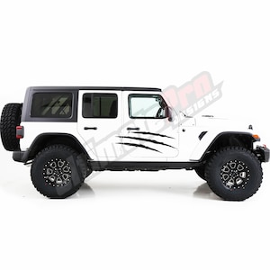 Monster Kratzer Seitentür Aufkleber Kompatibel mit Jeep Wrangler JL Off Road 4x4 2018 2019 2020 2021 2022 Rubicon Vinyl