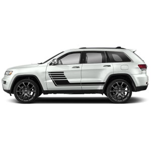 Decal Sticker Compatible with Jeep Grand Cherokee WK 20011 - 2021 Side Door Hockey Stripes Vinyl Supercharger