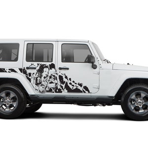 Decal Sticker Side Mirror Splash Extreme Design Decal Compatible with Jeep Wrangler JK 2006 - 2018 Rubicon