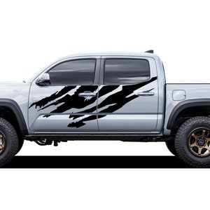 2x Sticker Sport Decal Vinyl Side Door Mud Splash Compatible with Toyota Tacoma Crew Cab Off Road 4x4 2016 - 2023