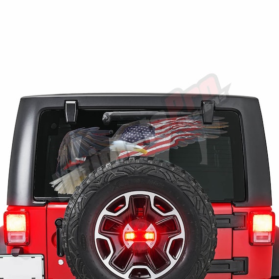 Rear Windshield Vinyl Decal Sticker Eagle Perforated Etsy