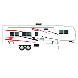 spears Graphics Decals compatible with RV Fifth Wheel Trailer Decals Graphics Vinyl Kits Red-Black