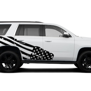 Side US flag graphics stickers decals compatible with Chevrolet Tahoe 2015 - 2020