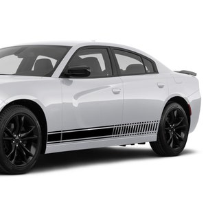 Pair Of Decals Compatible with Dodge Charger Sport 2015 2019 2020 double Stripe Tune Side doors Sticker Decal Vinyl