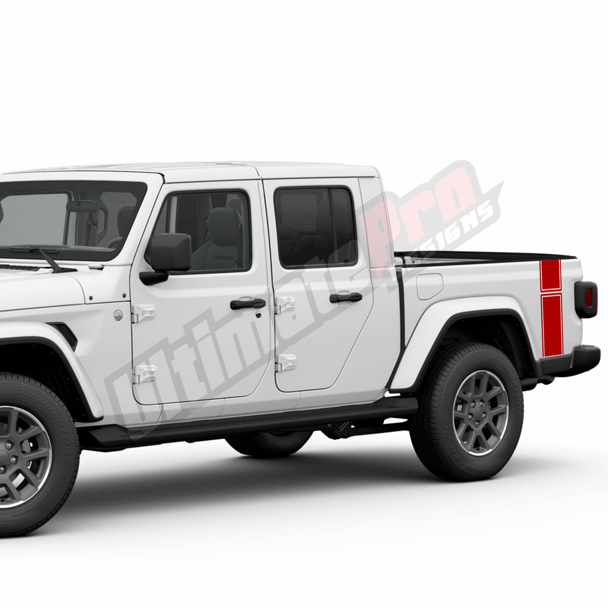 Jeep Gladiator Bedside Vinyl Decals (2) - Splash Graphic For 2019-2024 - USA Made