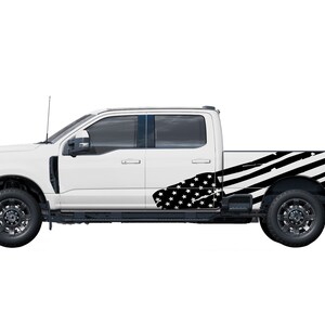 US American Flag Graphic Design Decal Sicker Vinyl Compatible with Ford F250 Super Duty 2017 - 2022 , 2023 - 2024