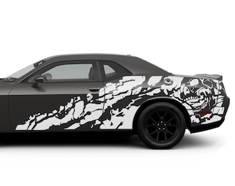 Nightmare Scull Decal Sticker Sports Compatible with Dodge Challenger 2015 2016 2017 2018 2018 2019 2020 Tune Performance Vinyl