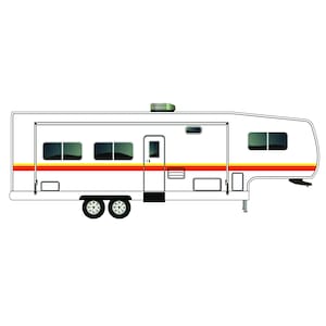 Retro Stripes Graphics compatible with RV Trailer Fifth Wheel Decals Vinyl Kits
