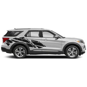 Set Of Vinyl Wrap Compatible with Ford Explorer U625 2020 - Present Body Decal Sticker Sports Geometric Pattern Racing