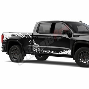 Set Splash Decal Sticker Compatible with GMC SIERRA 2018 2019 2020 Crew Cab 1500 Side Bed - doors Mud Splash Vinyl